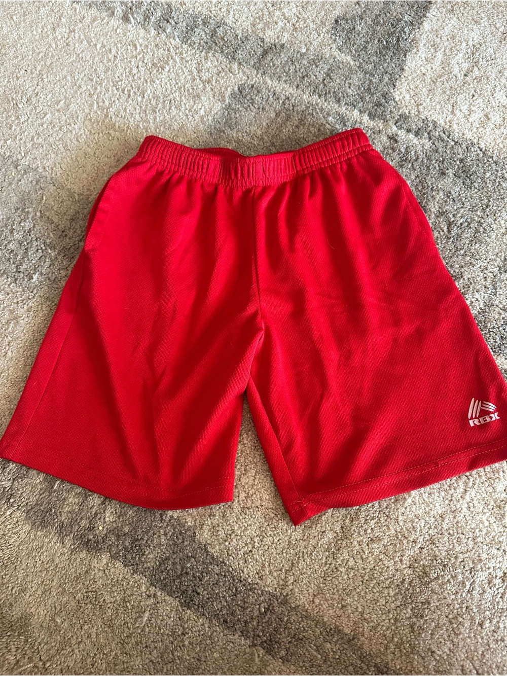 RBX Boy's Bright Red Athletic Mesh Shorts